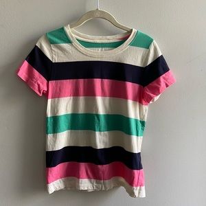 Jcrew tshirt, multi striped, size small